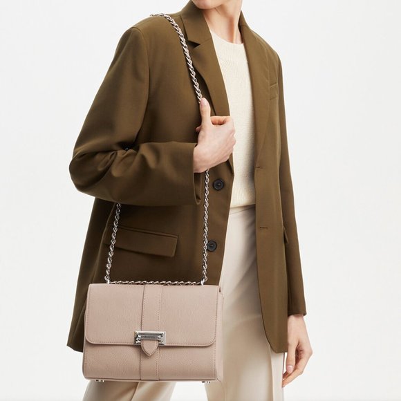 Aspinal of London - Large Lottie Bag - Soft Taupe Pebble - Picture 15 of 15